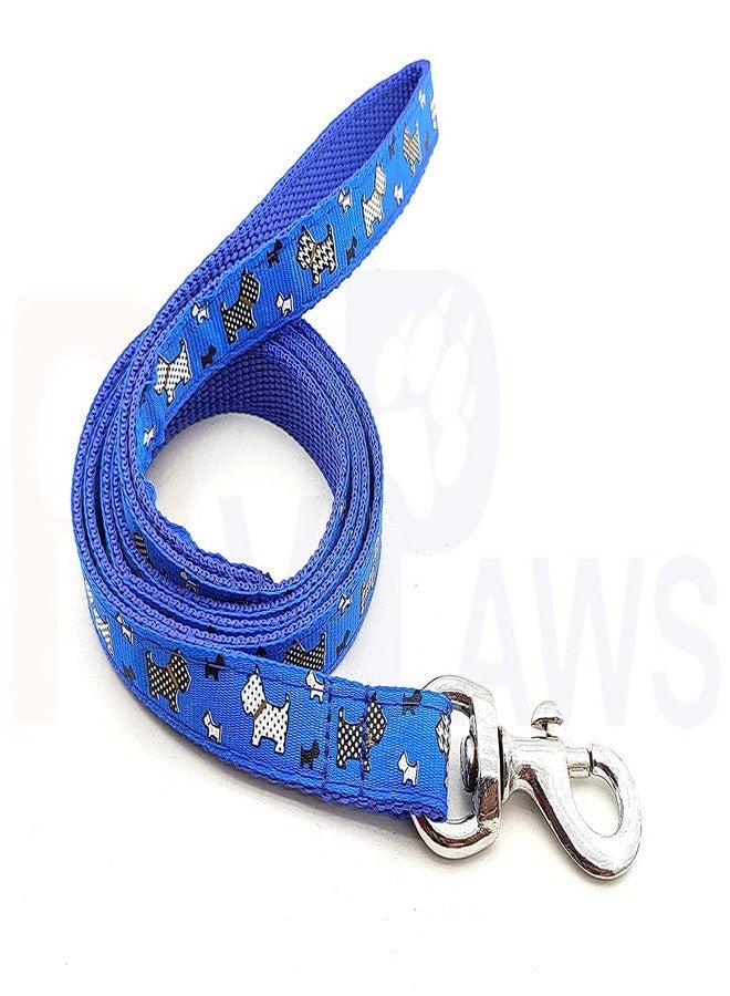 Pups&Pets Printed Nylon Collar Leash Set Adjustable 15 MM, Ideal for All Breed Small Dog & Puppies - (Blue, Pattern 04) - Image 4